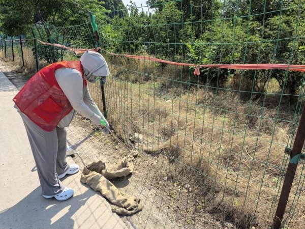 南苑街道南新街社区开展“同心捡跑护环境, 民族团结促文明”活动