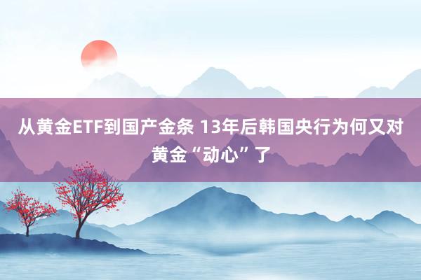 从黄金ETF到国产金条 13年后韩国央行为何又对黄金“动心”了