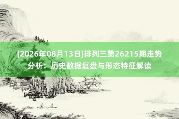 [2026年08月13日]排列三第26215期走势分析：历史数据复盘与形态特征解读