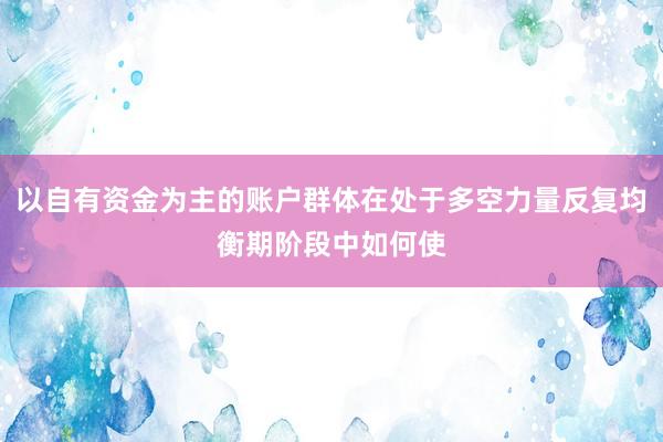 以自有资金为主的账户群体在处于多空力量反复均衡期阶段中如何使