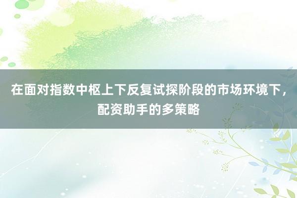 在面对指数中枢上下反复试探阶段的市场环境下，配资助手的多策略
