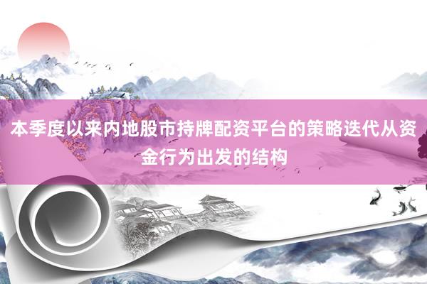本季度以来内地股市持牌配资平台的策略迭代从资金行为出发的结构