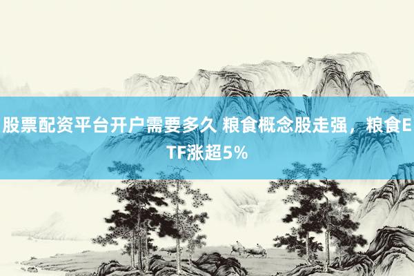股票配资平台开户需要多久 粮食概念股走强，粮食ETF涨超5%