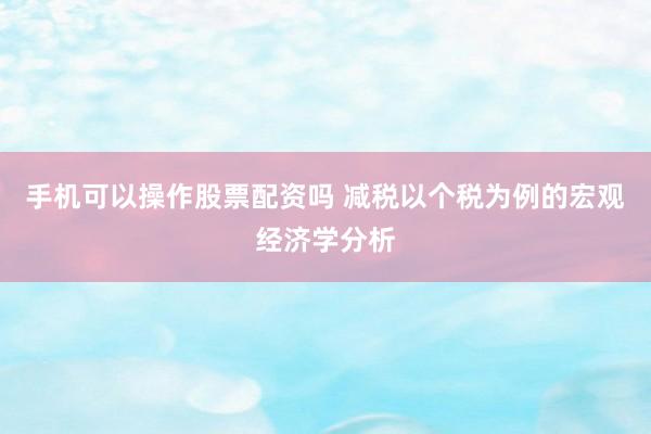 手机可以操作股票配资吗 减税以个税为例的宏观经济学分析