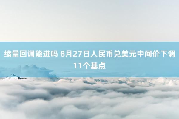 缩量回调能进吗 8月27日人民币兑美元中间价下调11个基点