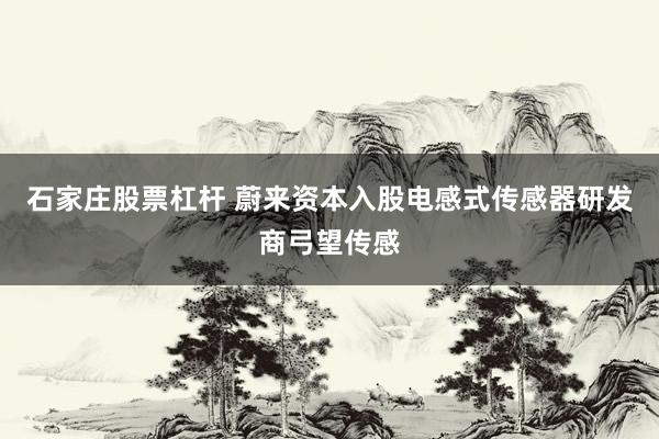 石家庄股票杠杆 蔚来资本入股电感式传感器研发商弓望传感