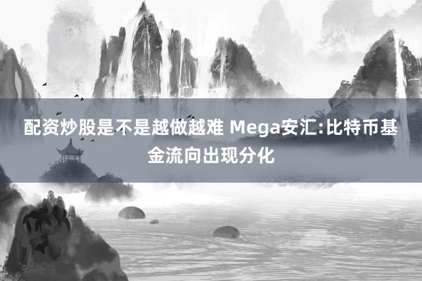 配资炒股是不是越做越难 Mega安汇:比特币基金流向出现分化
